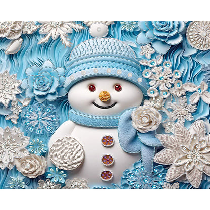 Snowman¡¤Blue - Special Shaped Drill Diamond Painting 40*50CM