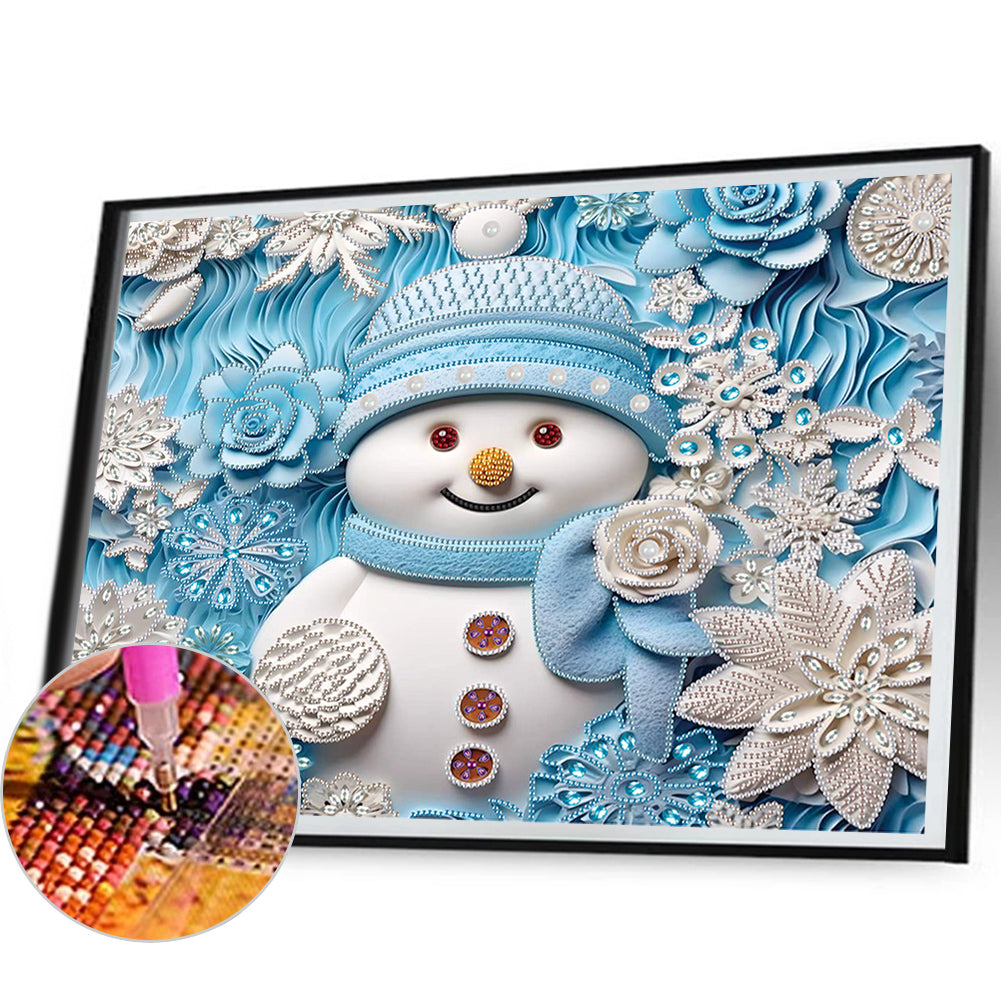 Snowman¡¤Blue - Special Shaped Drill Diamond Painting 40*50CM