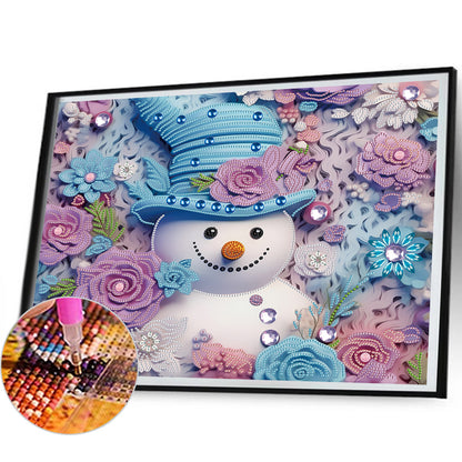 Snowman¡¤Purple - Special Shaped Drill Diamond Painting 40*50CM