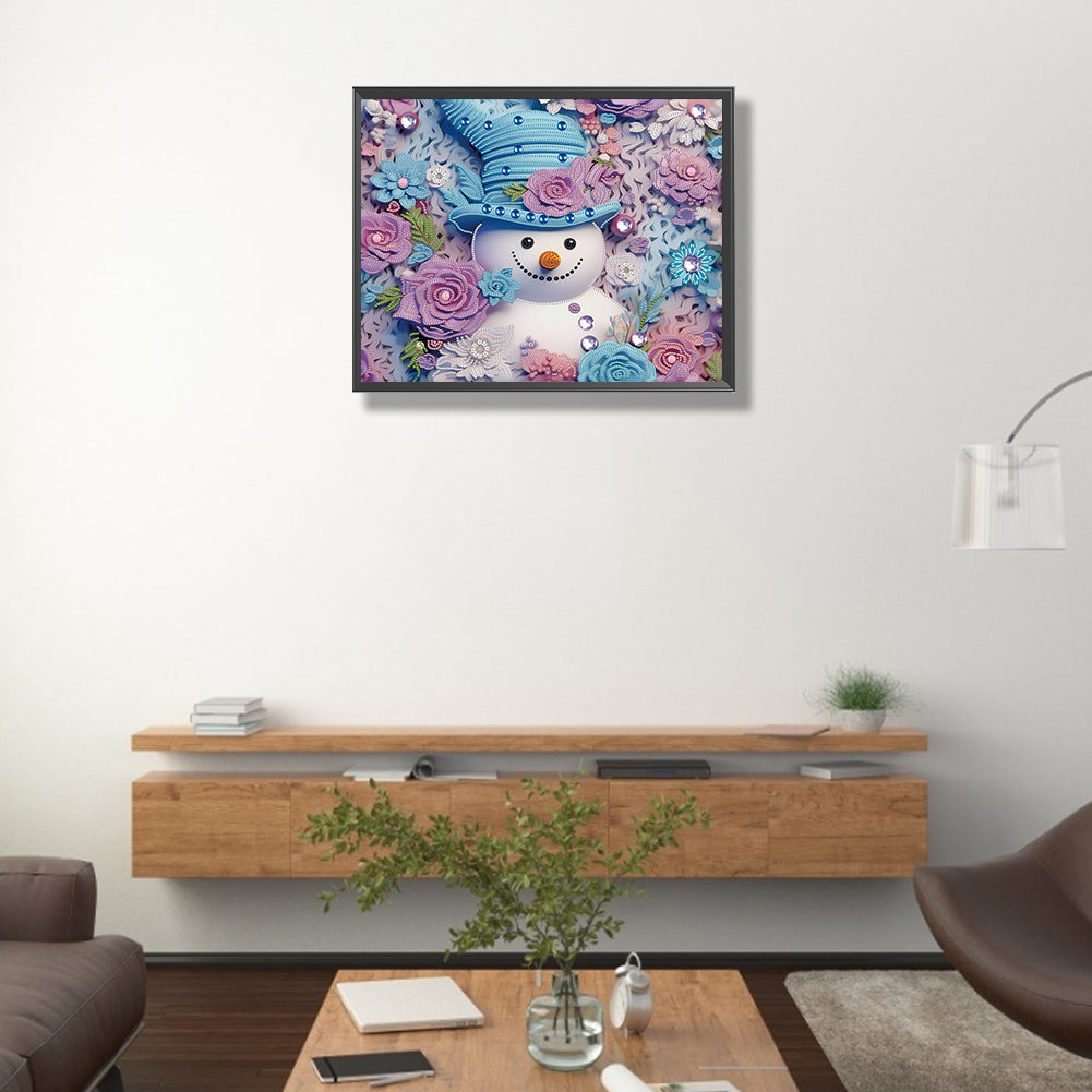 Snowman¡¤Purple - Special Shaped Drill Diamond Painting 40*50CM