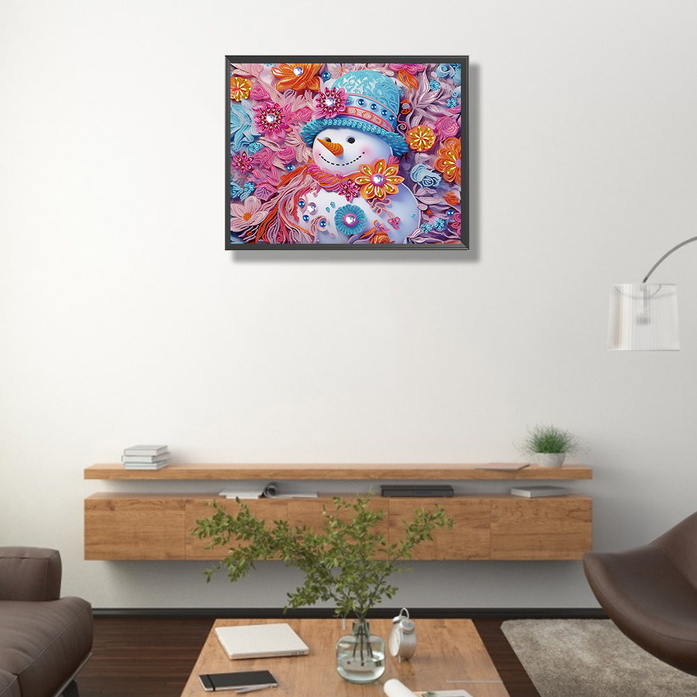 Snowman¡¤Powder - Special Shaped Drill Diamond Painting 40*50CM