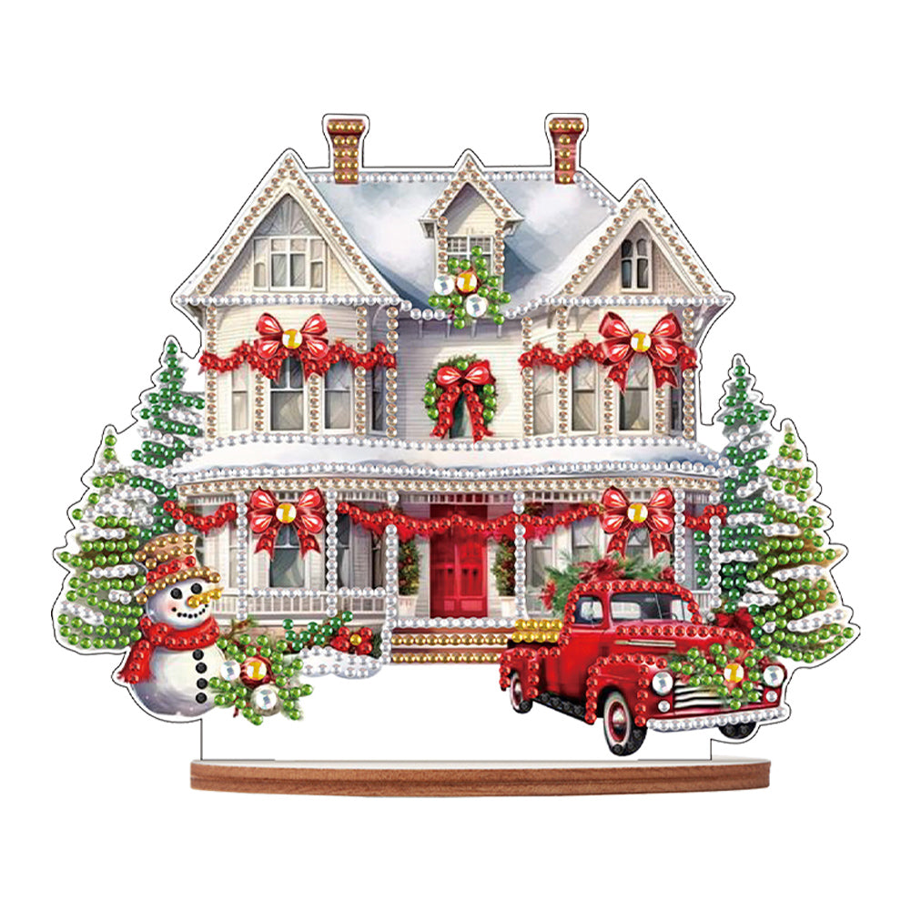 Wooden Xmas Shop Desktop Diamond Art Kits for Xmas Table Office Home Decor (#8)