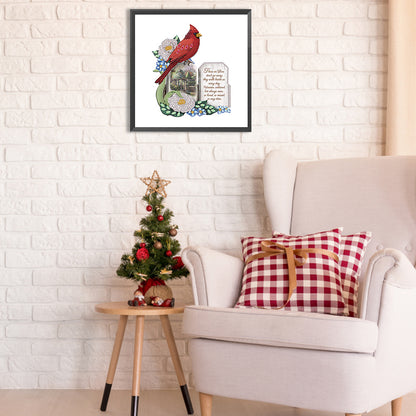 Christmas Cardinal - Special Shaped Drill Diamond Painting 30*30CM