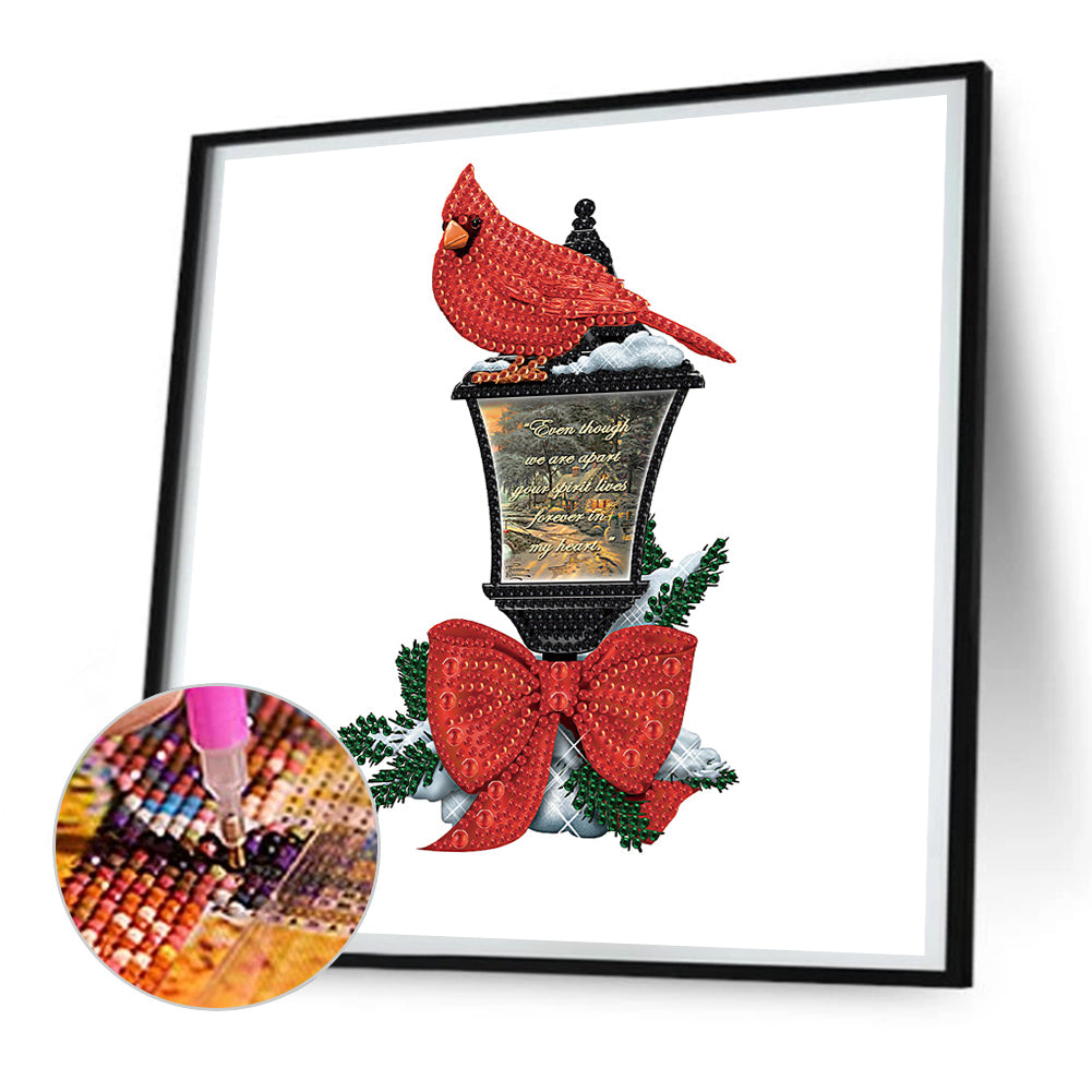 Christmas Cardinal - Special Shaped Drill Diamond Painting 30*30CM