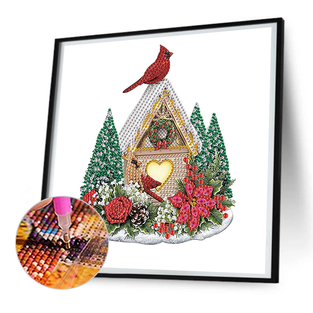 Christmas Cardinal - Special Shaped Drill Diamond Painting 30*30CM