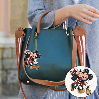 6PCS Mickey Mouse Double Sided Special Shape Diamond Art Keyring for Beginners
