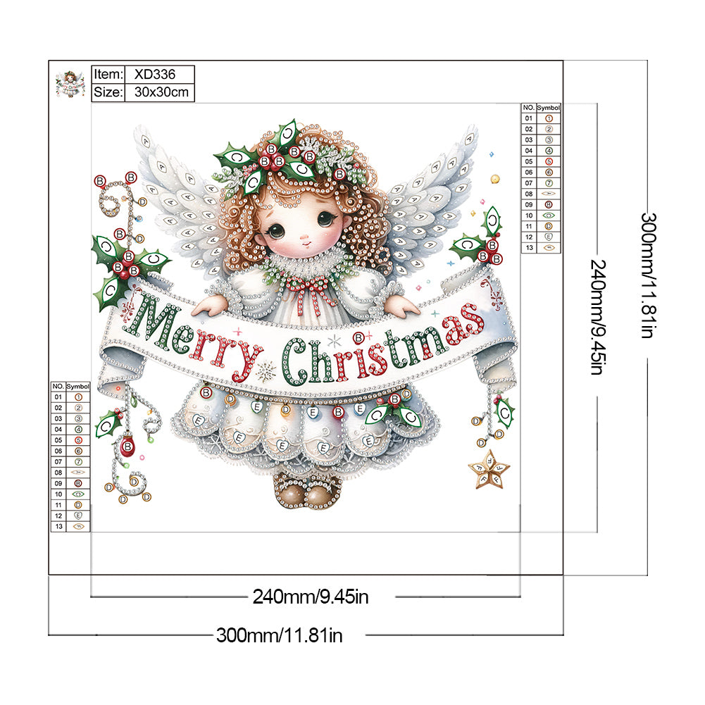 Christmas Little Angel - Special Shaped Drill Diamond Painting 30*30CM