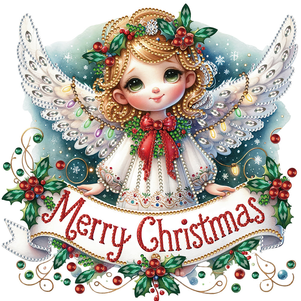 Christmas Little Angel - Special Shaped Drill Diamond Painting 30*30CM