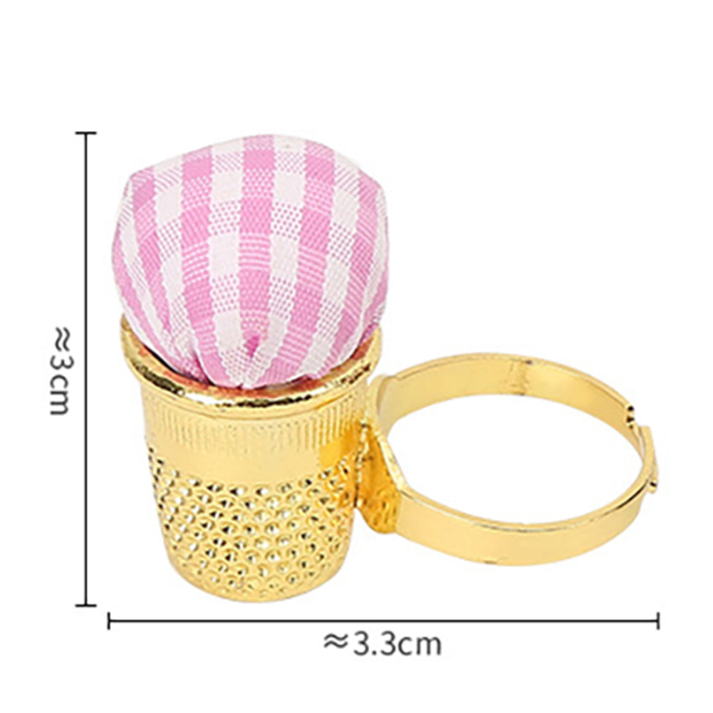 Adjustable Wearable Needle Pincushions for Needlework DIY Craft 3.3x3cm (Gold)