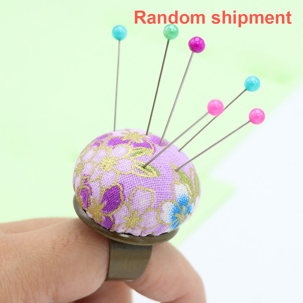 Adjustable Finger Ring Pincushion Sewing Needle Cushion for Needlework 3.6cm