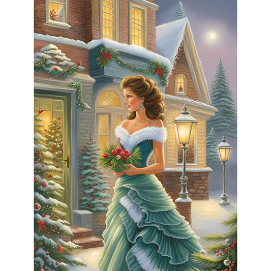 Santa Girl - Full Round Drill Diamond Painting 30*40CM