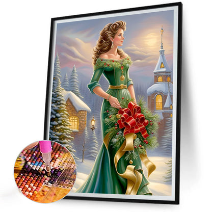 Santa Girl - Full Round Drill Diamond Painting 30*40CM
