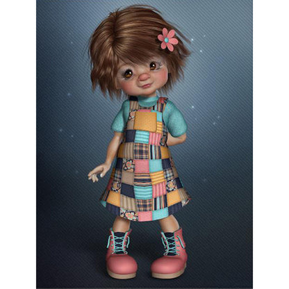 Girl Doll - Full Round Drill Diamond Painting 30*40CM