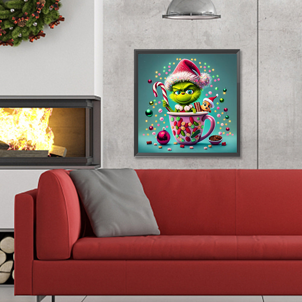 Christmas Green Monster - Full Round Drill Diamond Painting 30*30CM