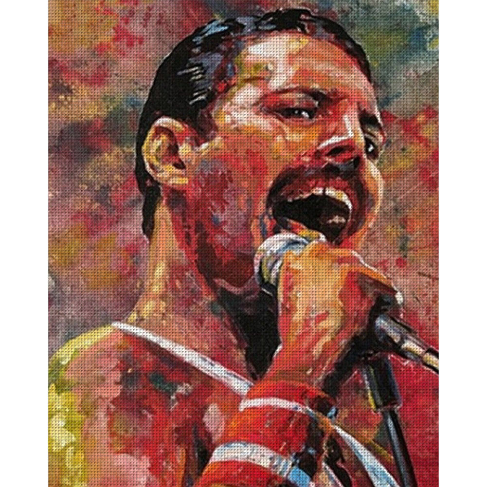 Freddie Mercury Singer - 11CT Stamped Cross Stitch 40*50CM