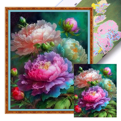 Peony - 11CT Stamped Cross Stitch 40*50CM