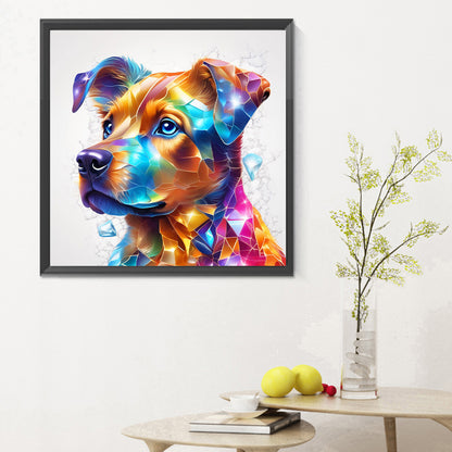Serious Dog With Oil Paint Elements - Full Round Drill Diamond Painting 30*30CM