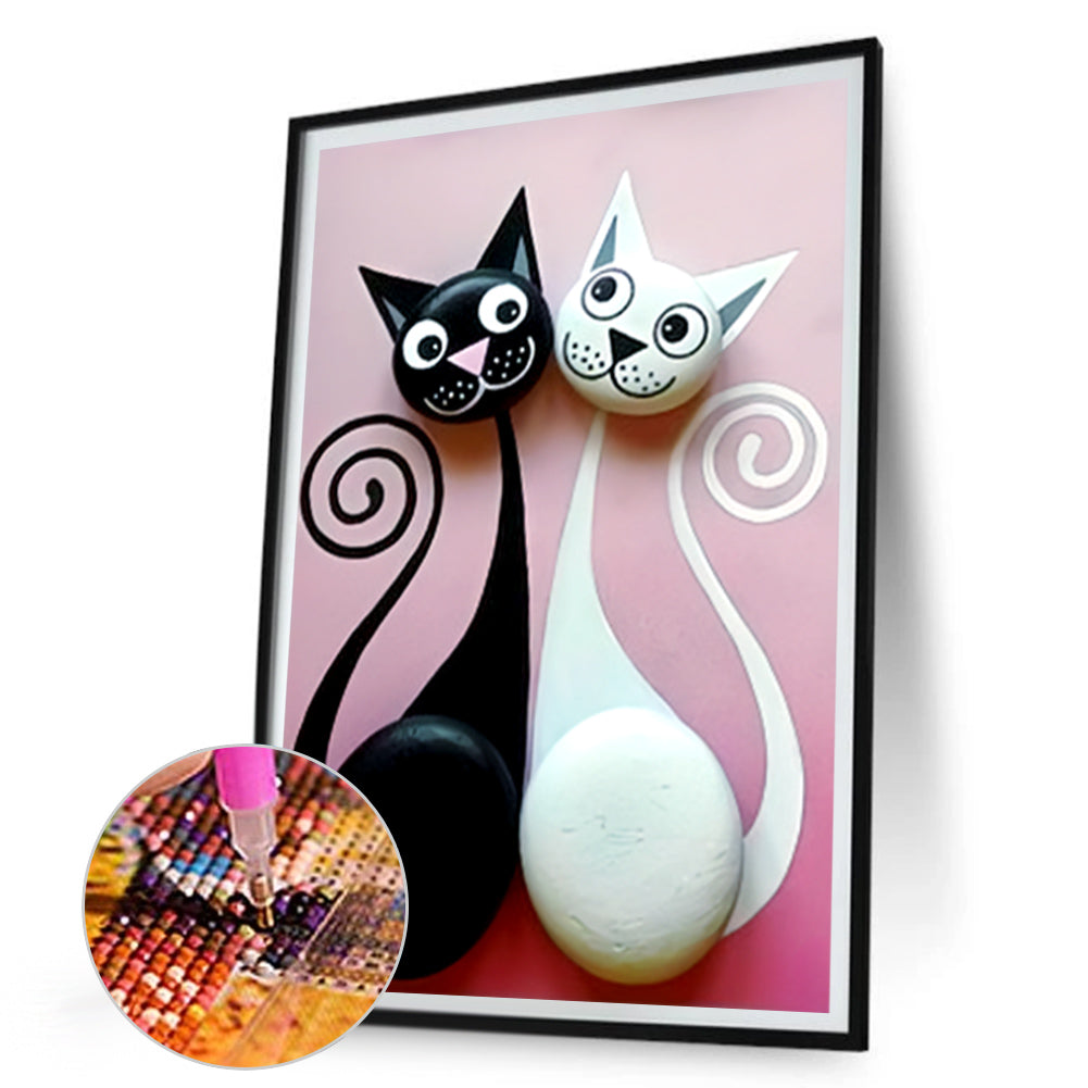 Cat - Full Round Drill Diamond Painting 30*45CM