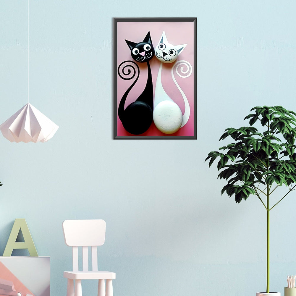 Cat - Full Round Drill Diamond Painting 30*45CM