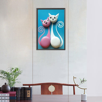 Cat - Full Round Drill Diamond Painting 30*45CM