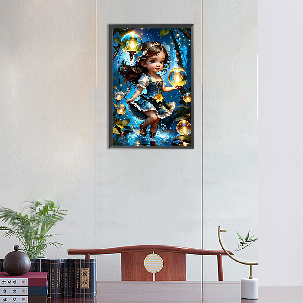 Wishing Star Girl - Full Round Drill Diamond Painting 30*45CM