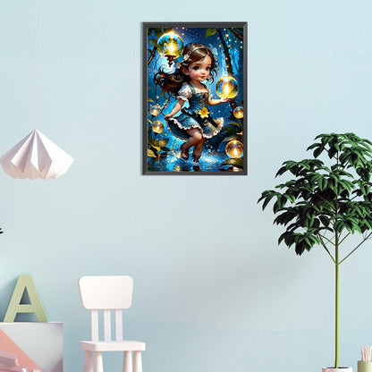 Wishing Star Girl - Full Round Drill Diamond Painting 30*45CM