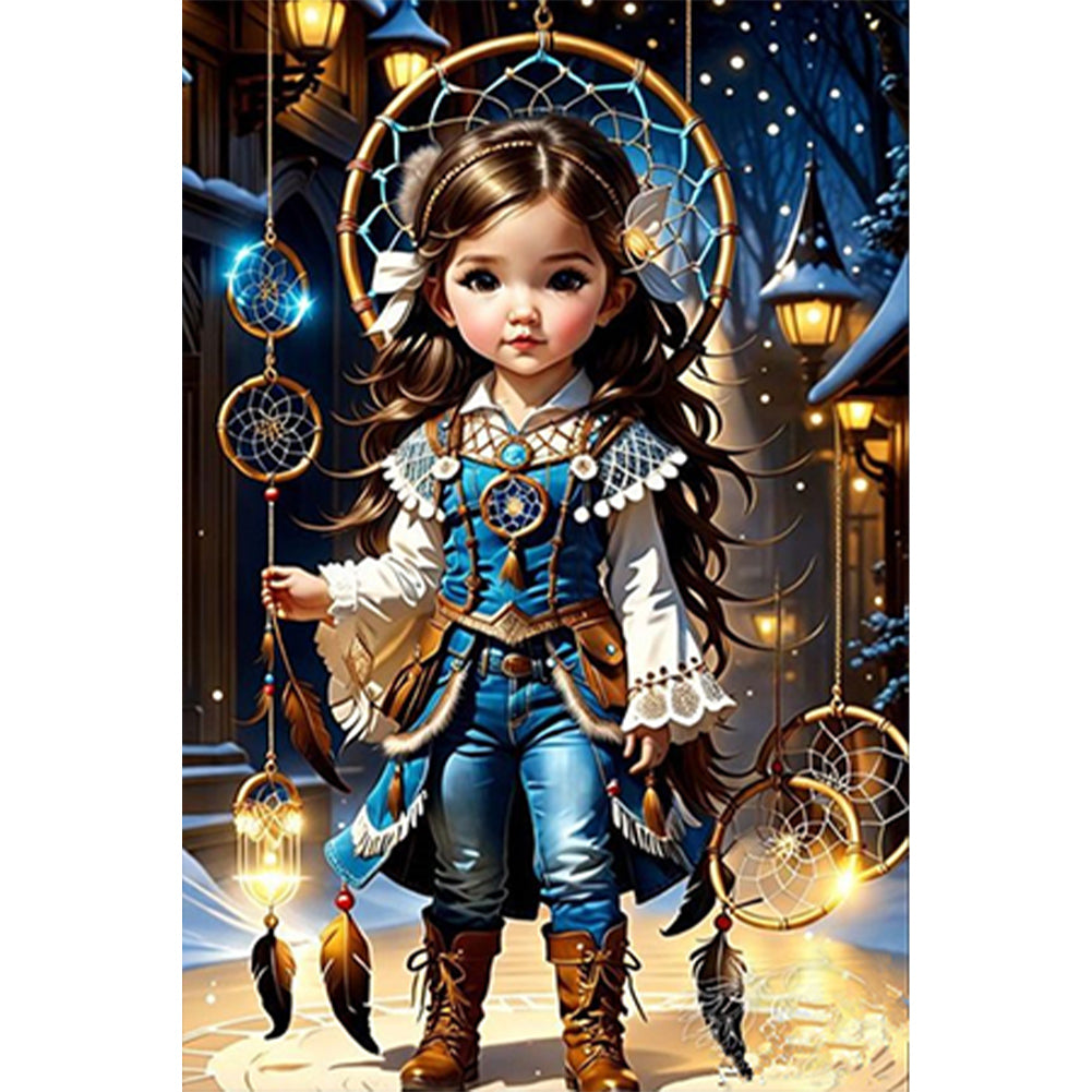 Wishing Star Girl - Full Round Drill Diamond Painting 30*45CM