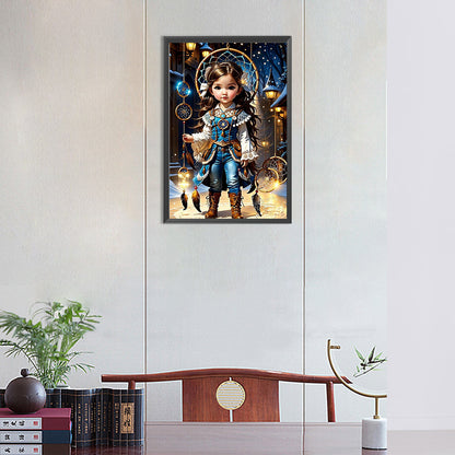 Wishing Star Girl - Full Round Drill Diamond Painting 30*45CM