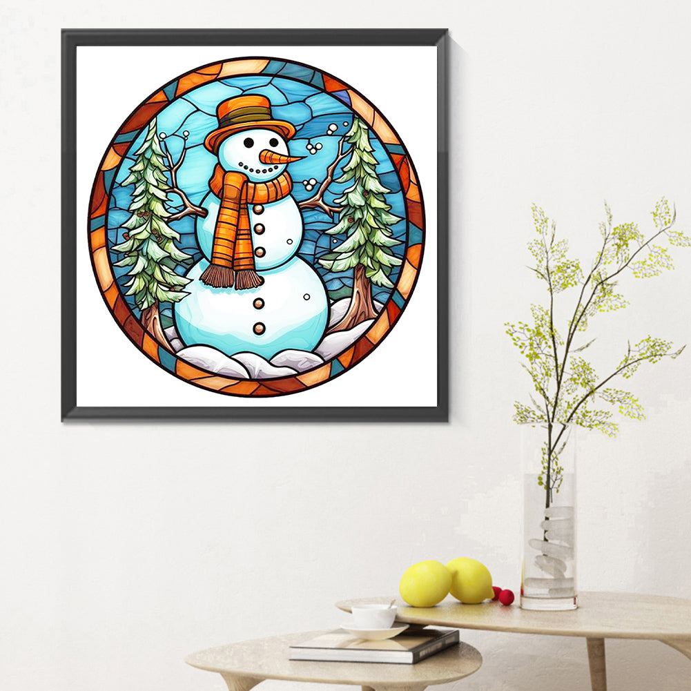 Winter Snowman - Full Round Drill Diamond Painting 30*30CM