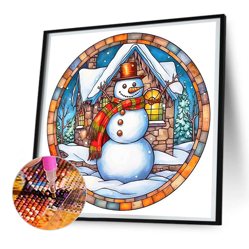 Winter Snowman - Full Round Drill Diamond Painting 30*30CM