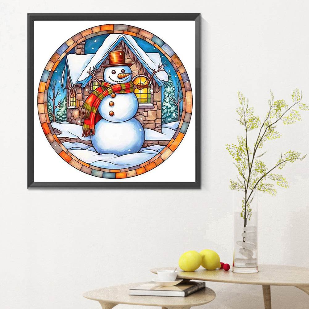 Winter Snowman - Full Round Drill Diamond Painting 30*30CM