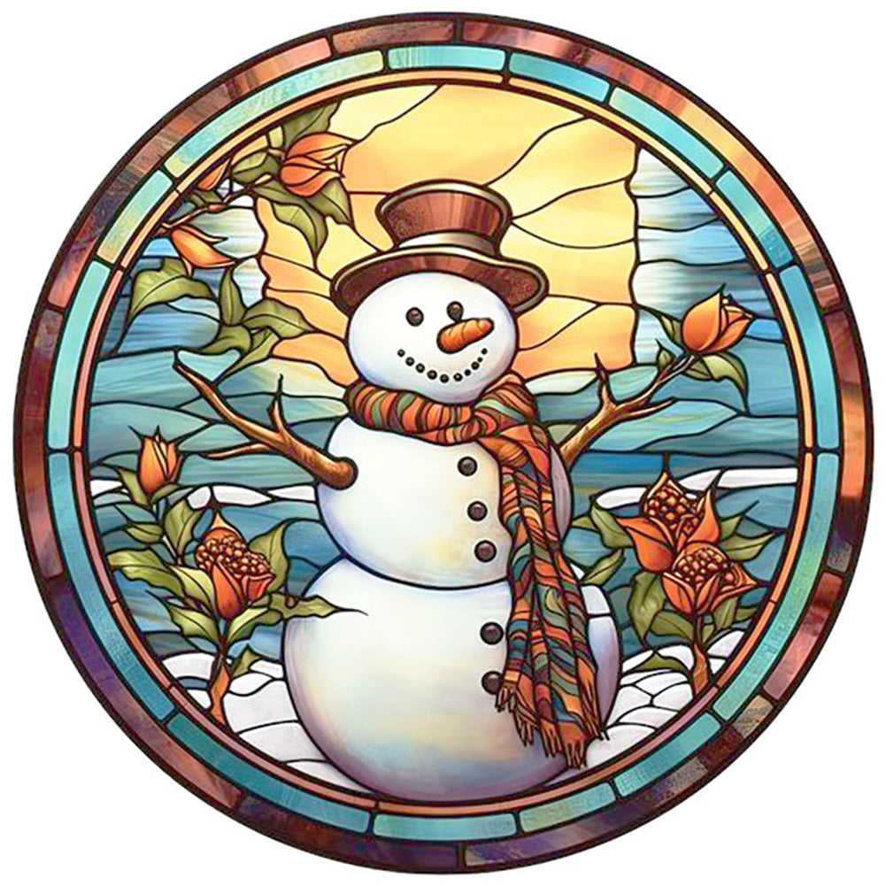 Winter Snowman - Full Round Drill Diamond Painting 30*30CM