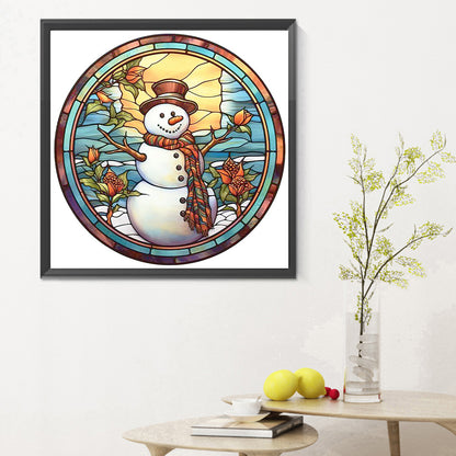 Winter Snowman - Full Round Drill Diamond Painting 30*30CM