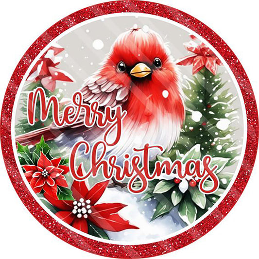 Merry Christmas Cardinal - Full Round Drill Diamond Painting 30*30CM