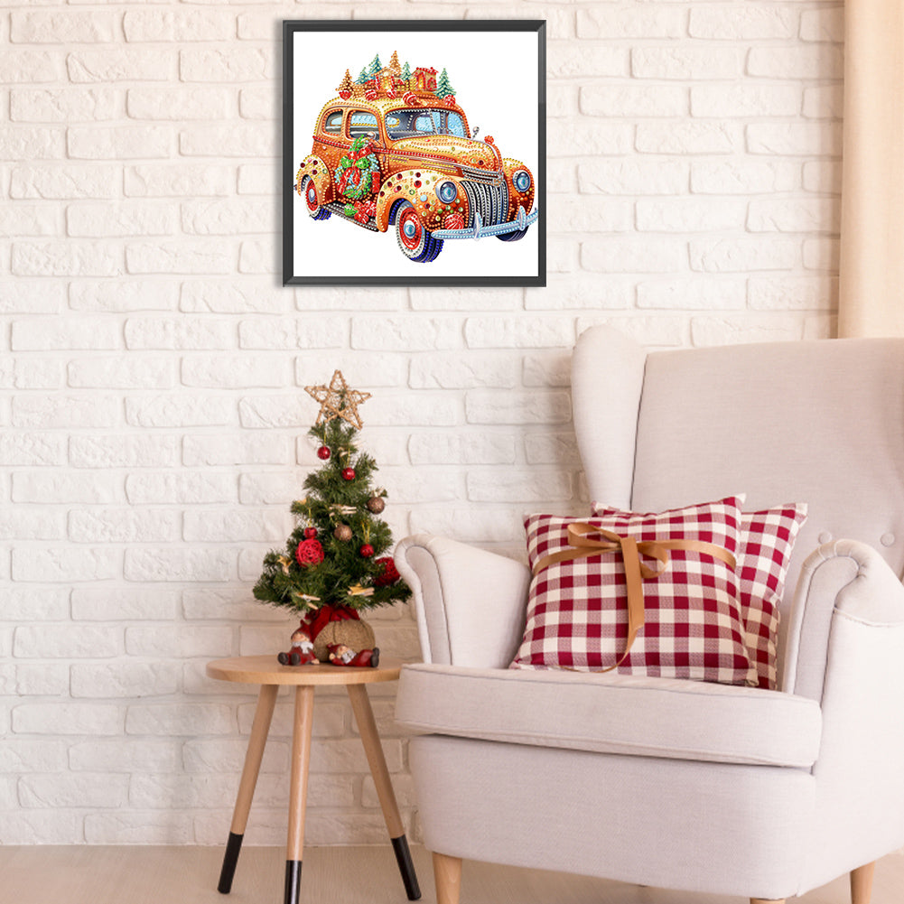 Christmas Atmosphere Car - Special Shaped Drill Diamond Painting 30*30CM