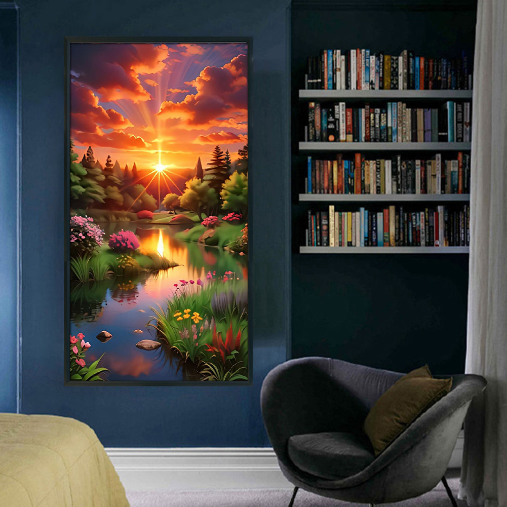 Luoxia Landscape - 11CT Stamped Cross Stitch 40*70CM