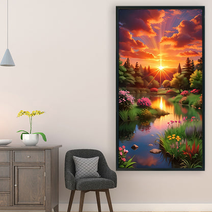 Luoxia Landscape - 11CT Stamped Cross Stitch 40*70CM