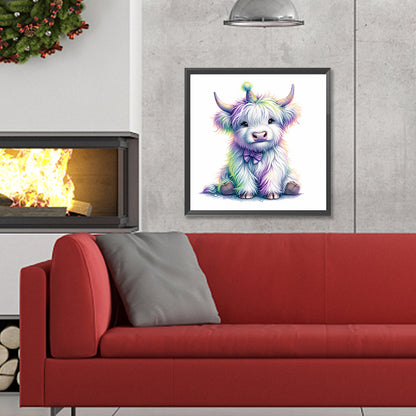 Shiny Animal Highland Yak - Full Round Drill Diamond Painting 30*30CM