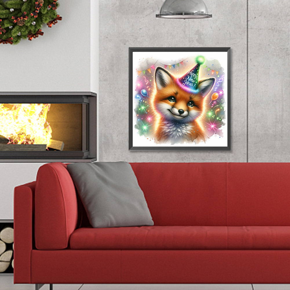 Shiny Animal Fox - Full Round Drill Diamond Painting 30*30CM