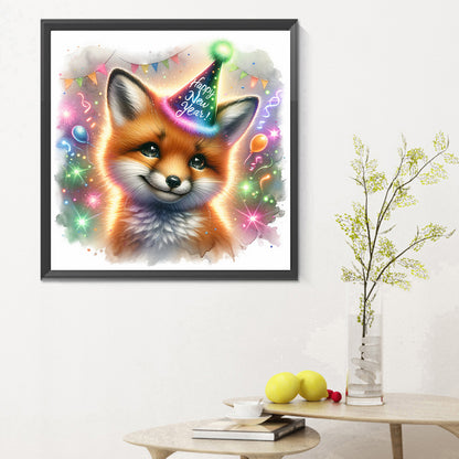 Shiny Animal Fox - Full Round Drill Diamond Painting 30*30CM