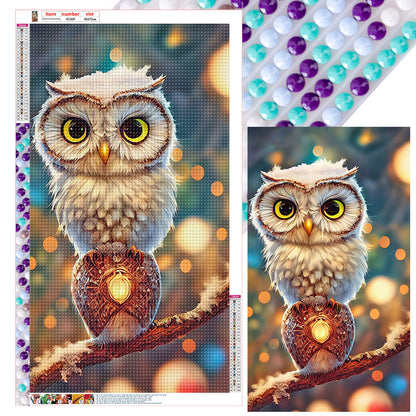 Big Eyed Owl - Full Round Drill Diamond Painting 40*70CM