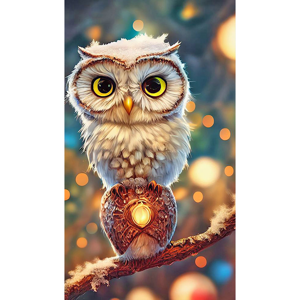 Big Eyed Owl - Full Round Drill Diamond Painting 40*70CM