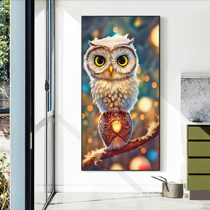 Big Eyed Owl - Full Round Drill Diamond Painting 40*70CM