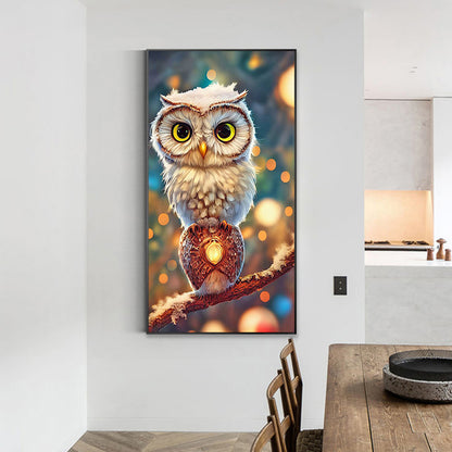 Big Eyed Owl - Full Round Drill Diamond Painting 40*70CM