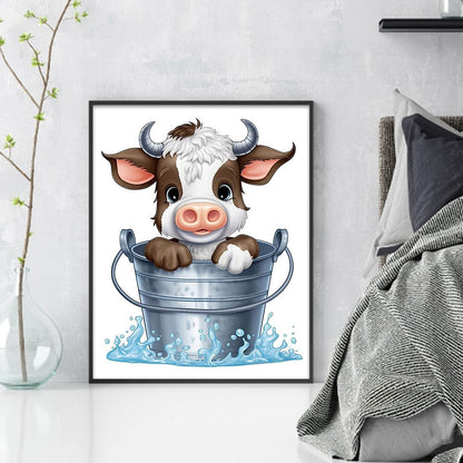 Cow In Bucket - 11CT Stamped Cross Stitch 40*50CM