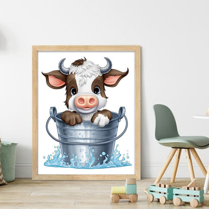 Cow In Bucket - 11CT Stamped Cross Stitch 40*50CM