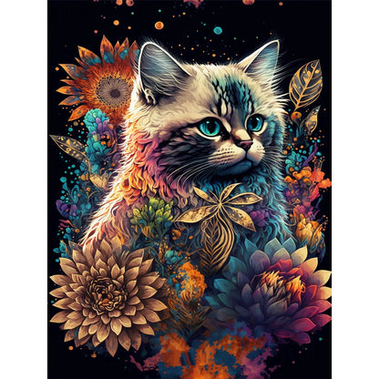 Cat - Full Round Drill Diamond Painting 30*40CM