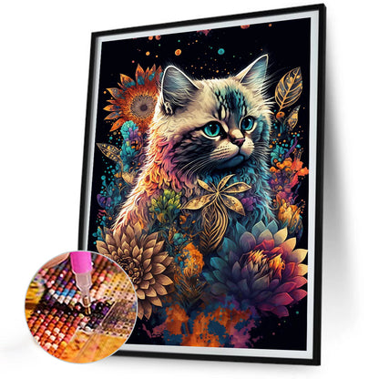Cat - Full Round Drill Diamond Painting 30*40CM