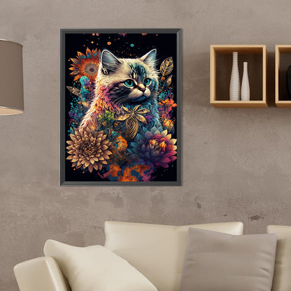 Cat - Full Round Drill Diamond Painting 30*40CM