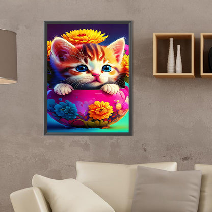 Cat - Full Round Drill Diamond Painting 30*40CM